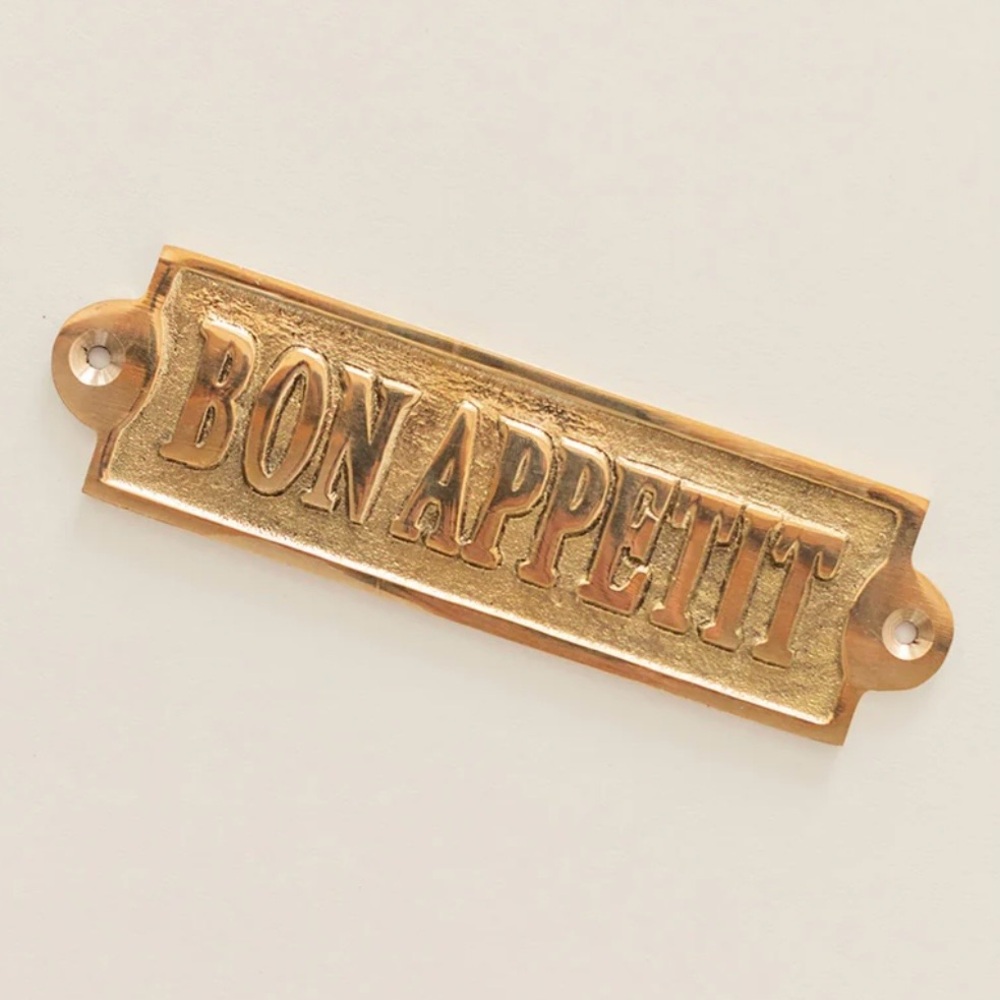 Jardines Domaine Jilly Box Bon Appetit Decorative Plate — solid brass new
